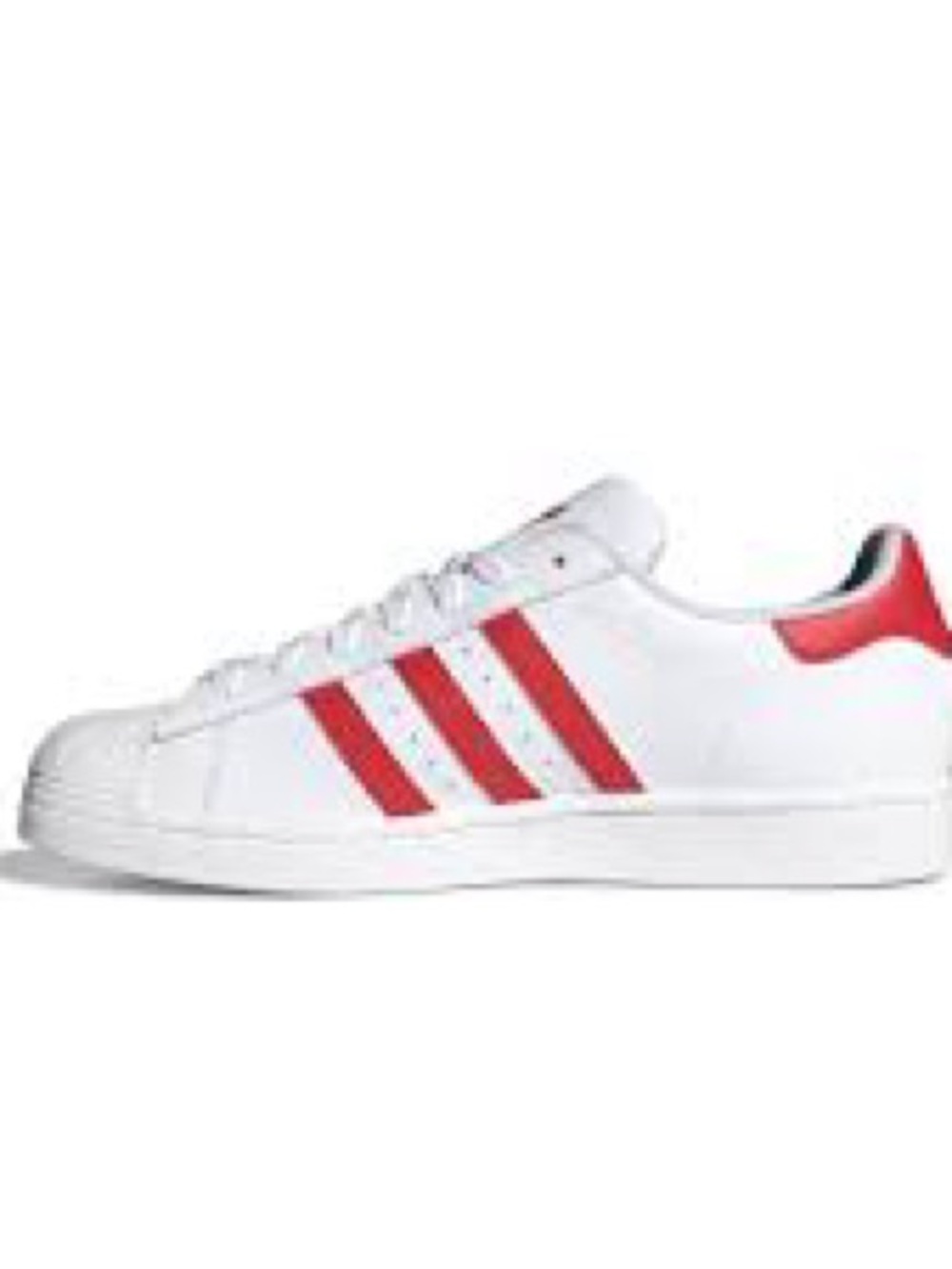 adidas superstar White Sneakers with Red Three-Stripes